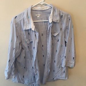 Striped three quarter shirt